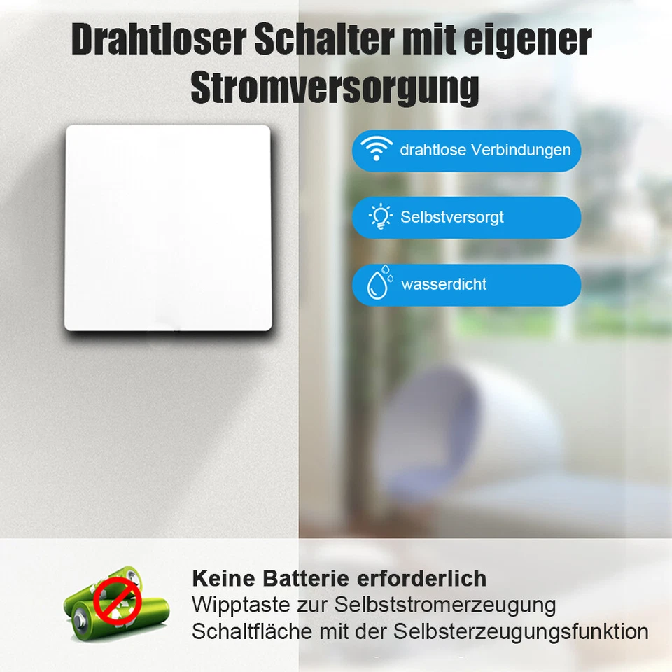 Funk Wechsel-Schalter Wand-Sender Unterputz Einbauschalter Empfänger kabellos DE - Bild 4 von 4