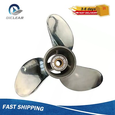 13 1/2 x 15 Stainless Steel Propeller for Suzuki 50-140HP 15 Spline Tooth,RH