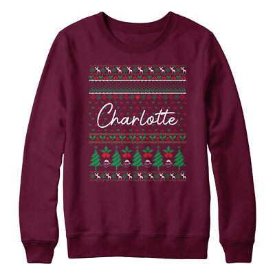 Personalisiertes Fairisle Weihnachten Sweatshirt Jungen und Mädchen maßgeschneiderter Name lustig N...