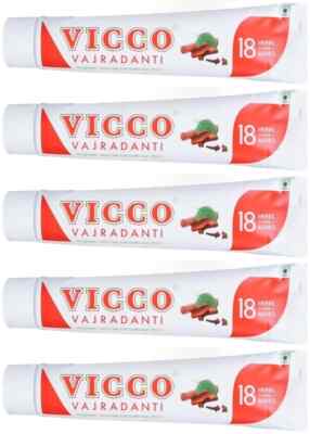 Vicco Vajradanti Ayurvedic Toothpaste, Fresh Breath, 200G (Pack of 5)