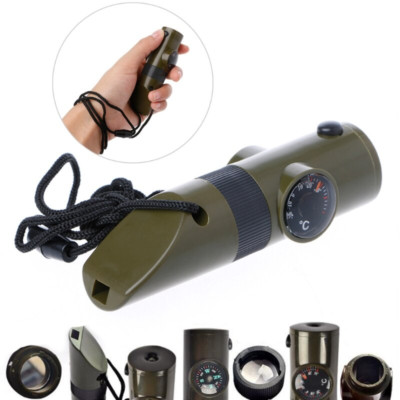 Multifunktionskompass 6in1 Camping Taschenlampe Thermometer Pfeife Überleben
