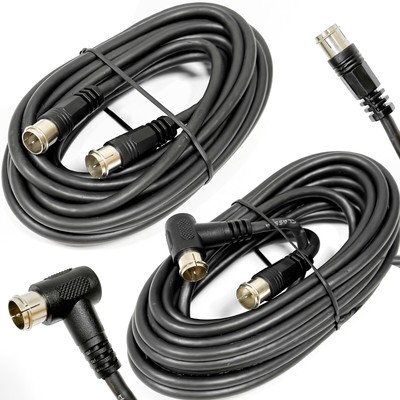 Antennenkabel F-Quick Winkel Schnellstecker SAT Kabel 100dB TV Modem Internet HD