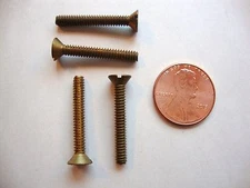 #6- 32 x 1" Flat Head Slotted Machine Screw -25 pcs. Solid Brass Made in USA