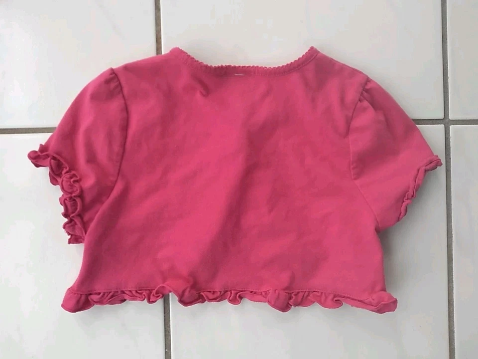 Niña Talla 10 Emily West Rosa Caliente Manga Corta Encogerse de hombros Foto 3 de 3