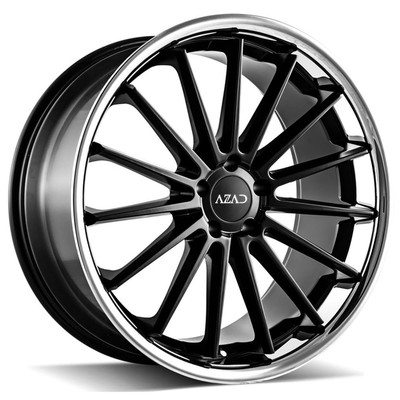 20x9''Azad Wheels AZ24 Semi Matte Black Face with Chrome SS Lip Rims