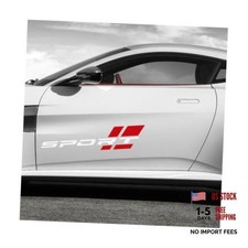 2PCS Sport Letter Decal for Car, 16-inch Sport Logo Reflective White+red