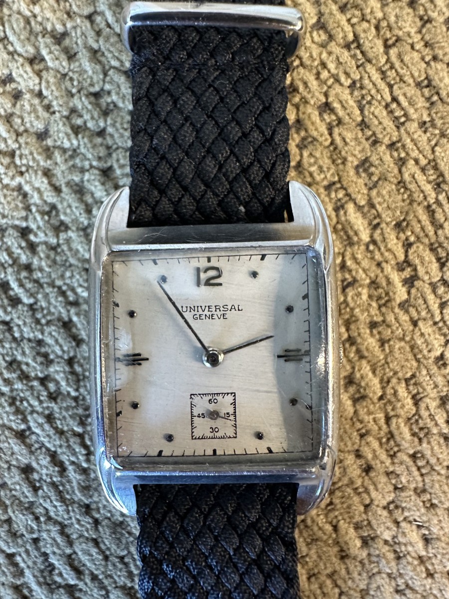 Vintage Universal Geneve tank dress watch 20979 art deco stainless