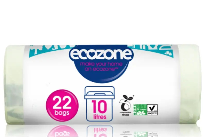EcoZone Caddy Liners 10L Compostable Bin Bags Roll of 22 Green Food Waste - Image 5