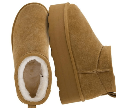 Cushionaire Hippy Women s Suede Platform Ankle Boots Chestnut Size 8 New