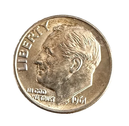 1961 P UNCIRCULATED ROOSEVELT DIME 90% SILVER COIN