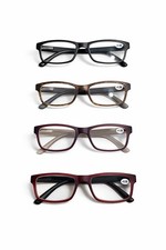 Reading Glasses Men Rectangle Blue Light Blocking 4 Piece Set Strength 1.50 new