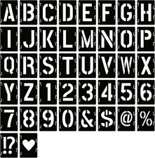 7 Inch Letter Stencils Symbol Numbers Craft Stencils, 42 Pcs Reusable 7 inch