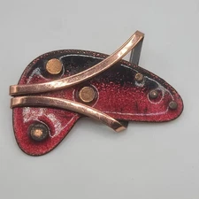 Vintage MATISSE RENOIR Signed Large Copper And Enamel Amoeba Brooch Pin