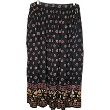 Vintage Maxi Skirt Beaded BOHO Gypsy Witchy Feminine Dark Fairy Hipster Sz M