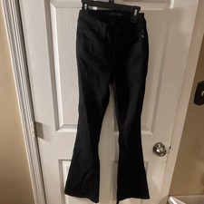 Eva Longoria Women's Dress Pants Black Petites Size 00 Flared Leg Pants