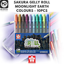 Sakura Gelly Roll Moonlight Earth Colours 10pc Gel Pen Set Fine 0.5mm