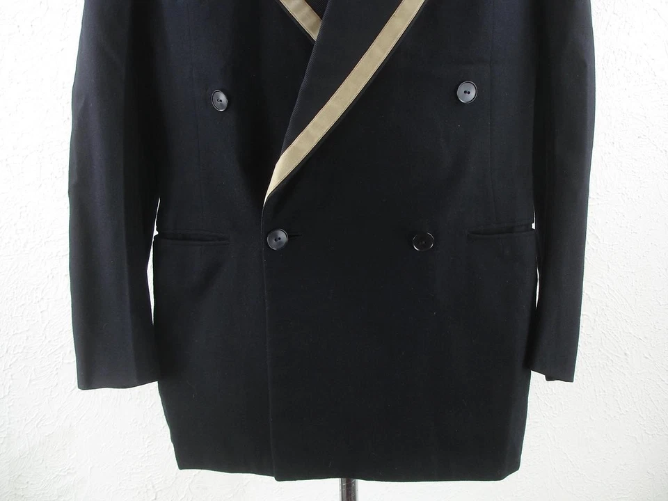 Hombre 40R After Six Esmoquin Formal Cena Traje Chaqueta Negro Marfil Lana De Colección Años 20 Foto 3 de 4