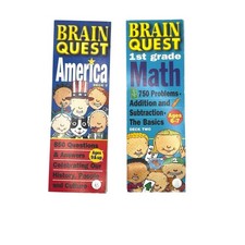 Brain Quest America Deck 2 and 1st Grade Math Deck Two Card Games Ages 6 9