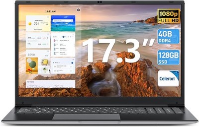 SGIN 17,3 Zoll Laptop | Intel J4105 | 4GB RAM 128GB SSD | 1920 *1080| Windows 11