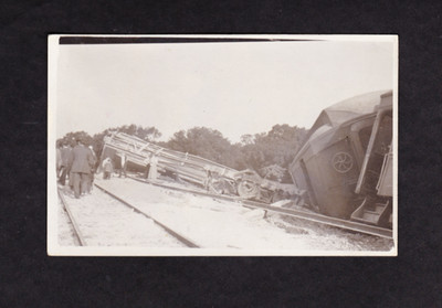 KAPPYS 1908 REAL PHOTO POSTCARD PEABODY MASS TRAIN WRECK  C320