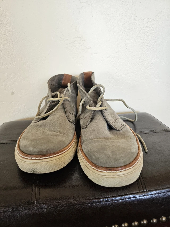 Botas Frye Essex Gris Cuero Chukka Inteligentes Informales Preppy British Aristócratas Talla 9 Foto 2 de 4