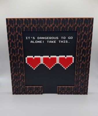 Zelda 8-Bit Magnetic Display Frame Hearts Version It s Dangerous To Go Alone!