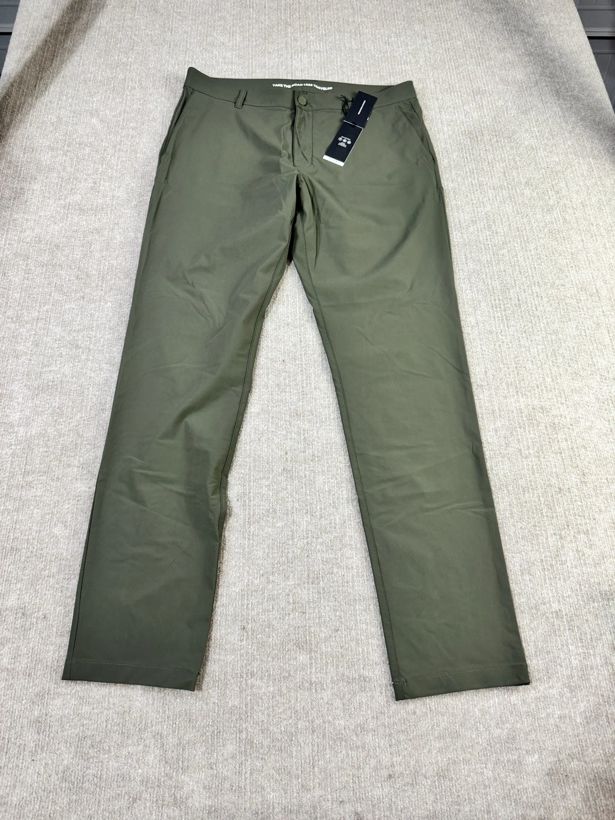 Rhone Resort Pant Slim Travel Ready Pants Sz 35x33 Survivor Green