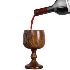 TBWHL Hand-made Jujube Wooden Wine Goblet Drinking Cup, Wooden Goblets for Dr...