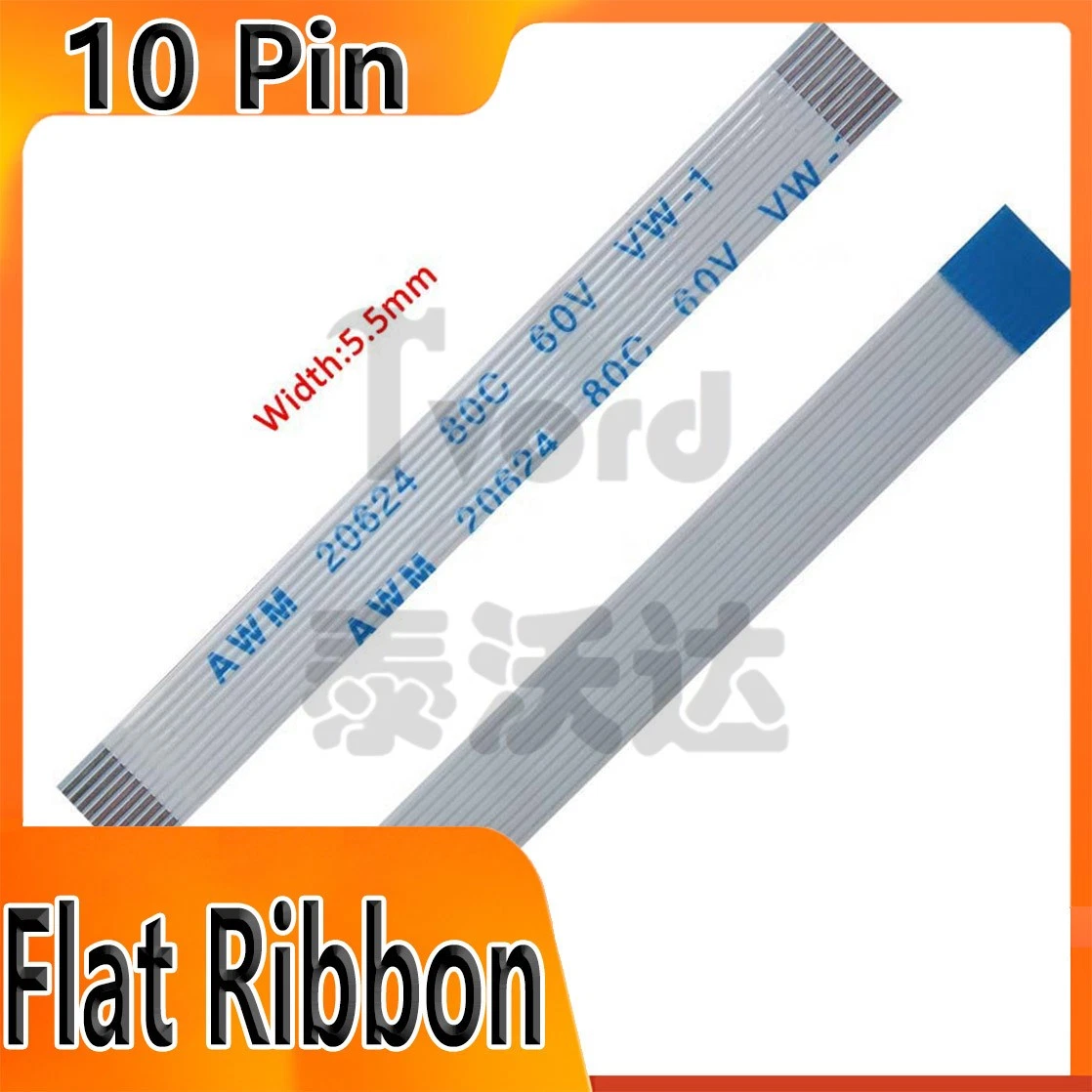 Câble Ruban Plat 10 Broches - Longueur 10 Pieds (3m), 28AWG, Marque Avangard - Neuf, Pour Connexions Informatiques/électroniques