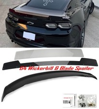 Blade Decklid Gurney Flap Spoiler W G4 Black Wicker Bill Fit 16-24 Chevy Camaro