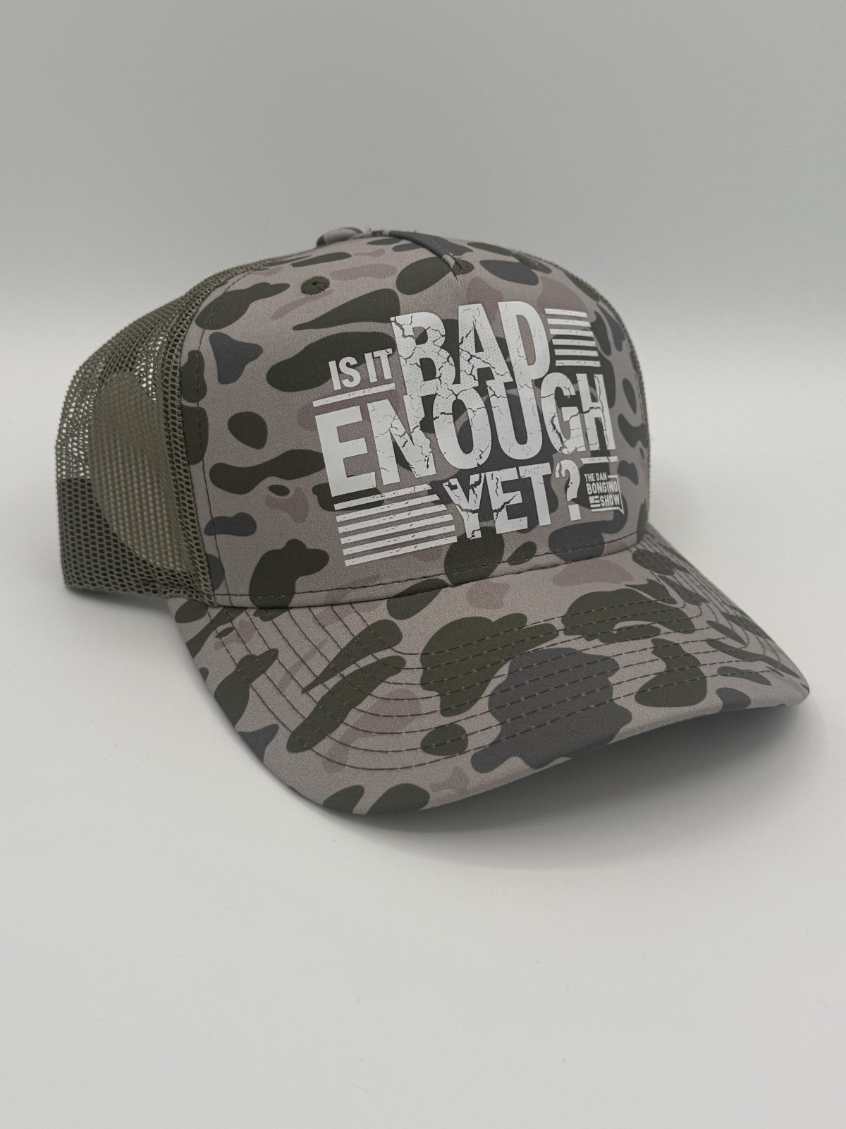 Dan Bongino Show Camo Snapback Political Hat - Bad Enough Yet Design