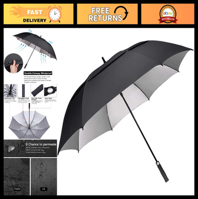 Extra Large Windproof Golf Umbrella 54/62/68 Inch UV Protection Automatic Open D