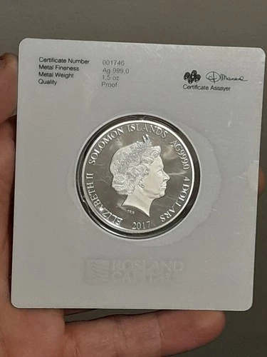 2017 Solomon Islands $4 Statue of Liberty 1.5oz .999 Silver Proof Coin