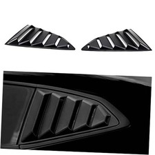 Rear Side Window Louvers Air Vent Triangular Window Glass Shades Cover Black