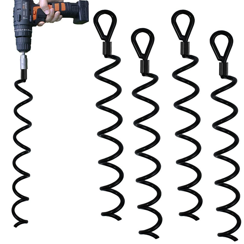 Jayzod 18 Inch Spiral Earth Ground Heavy Duty Shed Anchor Kit Ideal as Dog ti...