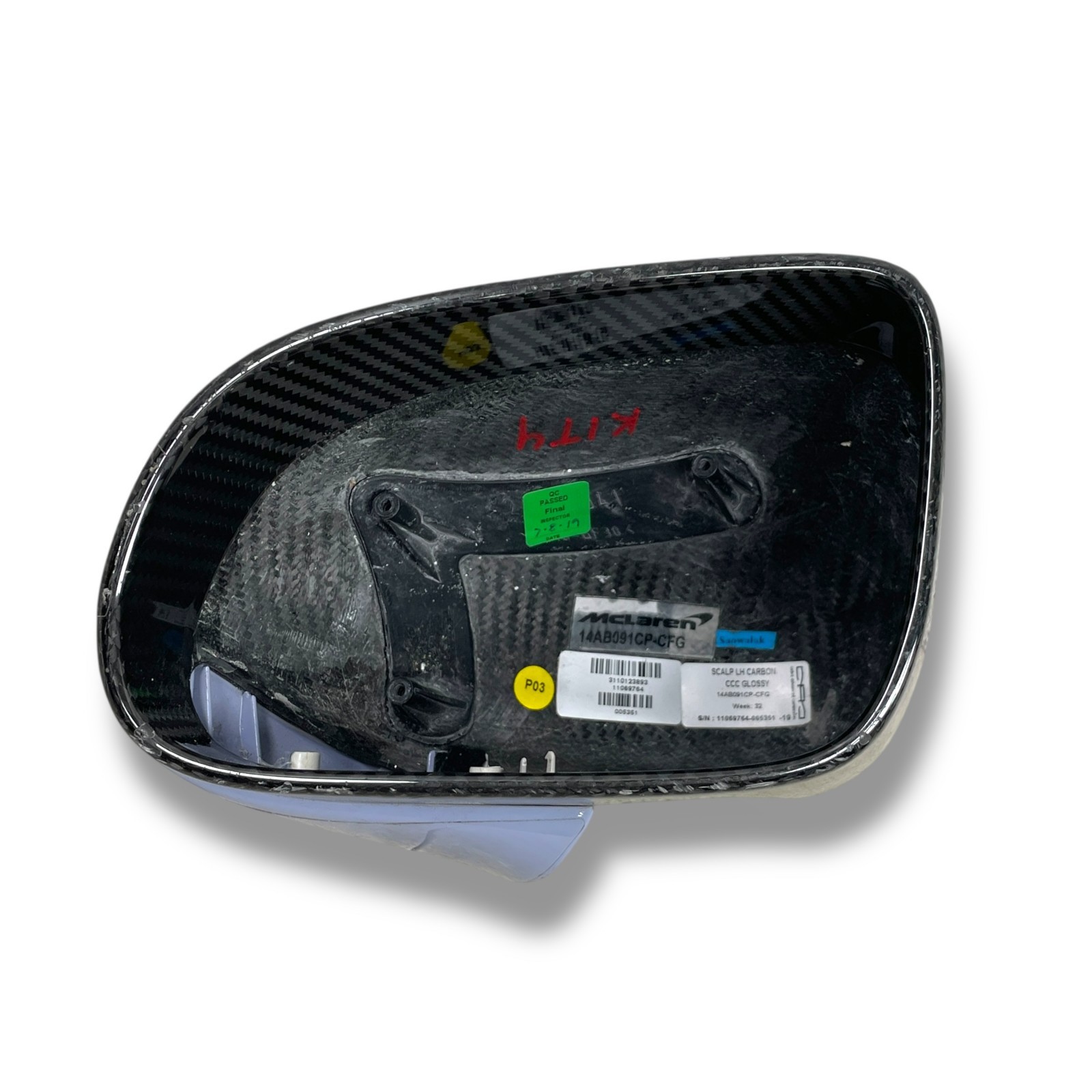 McLaren 720S 2017-2024 OEM Left door mirror upper cover carbon fiber 14AB091CP