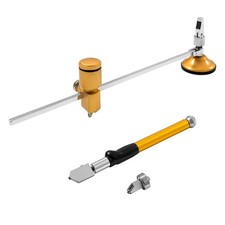Circular Glass Cutter, Adjustable Circle Glass Cutting Tools, 360 Cutter Hea...