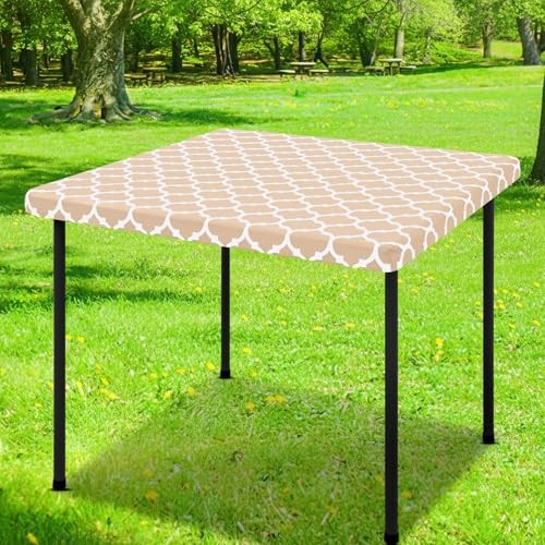  Square Picnic Table Cover, Waterproof Elastic Fitted 42" x 