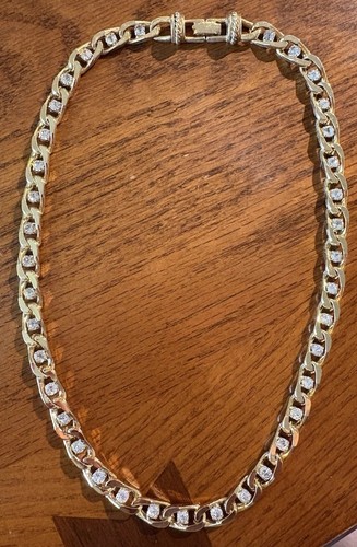 Camrose & Kross Jacqueline Kennedy Large Link Gold Tone Crystal Collar Necklace - Picture 4 of 10