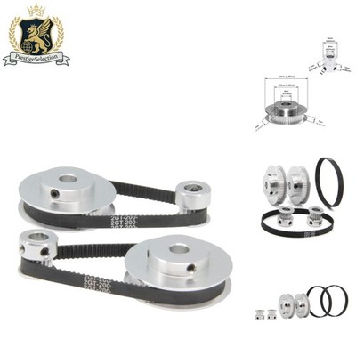 2PCS GT2 Synchronous Wheel Set with 20 & 60 Teeth - Aluminum Timing Pulleys