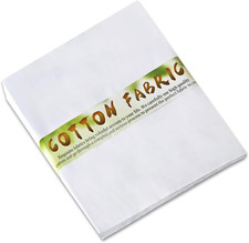 100 Pcs White Cotton Fabric Squares, 9 X 9 Inches Quilting Fabric Squares, 100 