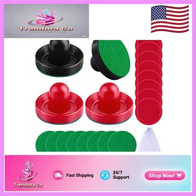 Air Hockey Game Essentials: 4 Pushers, 8 Red Pucks, 8 Green Pads Included