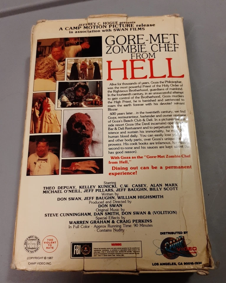 Gore-Met Zombie Chef From Hell VHS Camp Video Big Box Horror Gore SOV  - Image 2 of 4