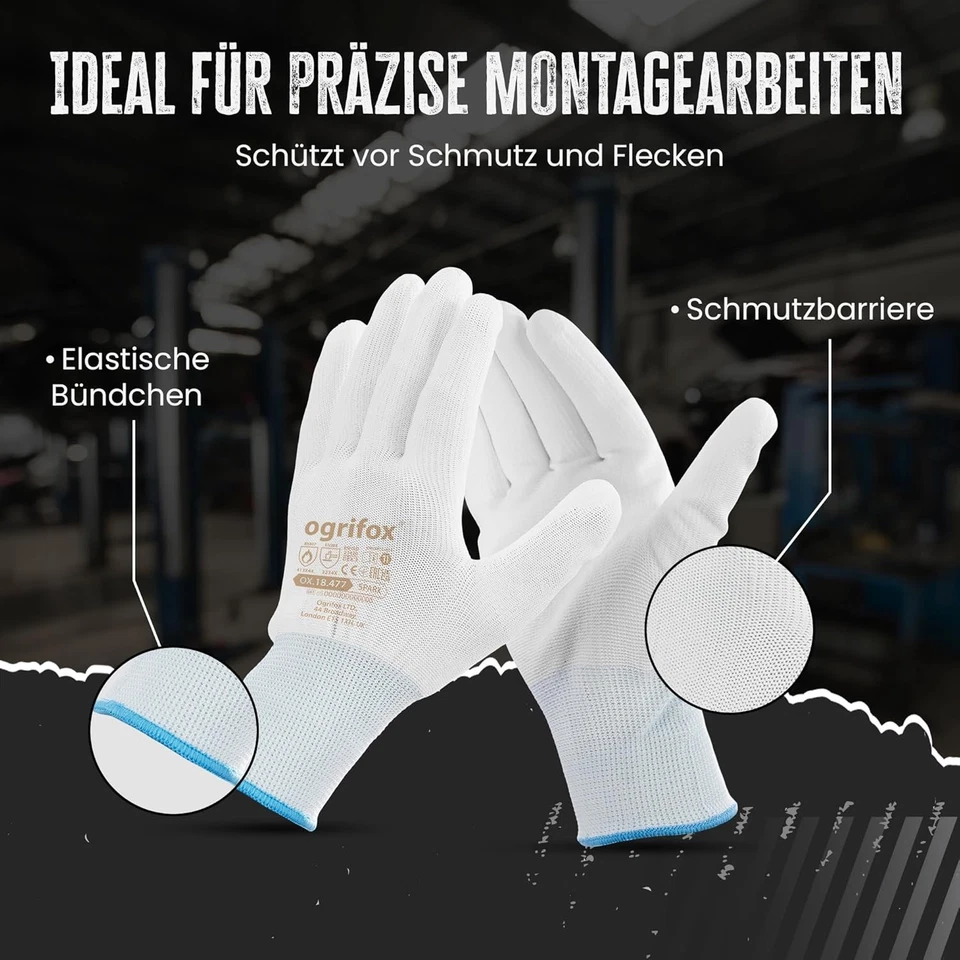 ✅24 Paar Arbeitshandschuhe Montagehandschuhe Schutzhandschuhe Garten Handschuhe✅ - Bild 4 von 4