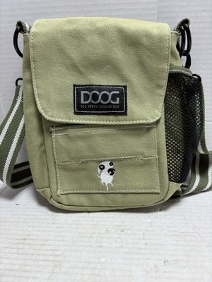 DOOG Dog Unisex Shoulder Bag Green Canvas w/ Strap Multi Compartment Poo Bag