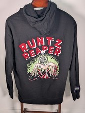 RUNTZ WORLDWIDE REAPER  PULLOVER BLACK HOODIE SKELETON  WOMAN SZ LARGE