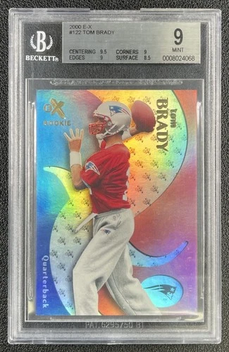 TOM BRADY BGS 9 2000 FLEER E-X FOOTBALL #122 ROOKIE RC 868/1500 PATRIOTS