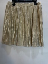 Wonder Nation Girl's Size XL 14-16 Pleated Metallic Gold Skirt