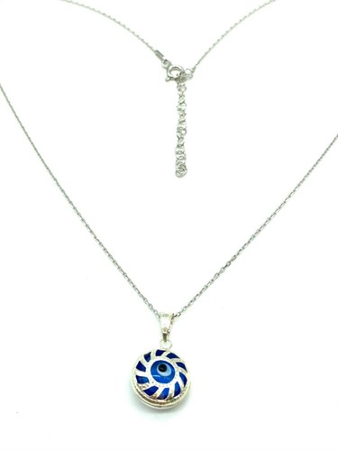 Evil eye Sterling Silver Heart Pendant Necklaces #9501 - Picture 3 of 11