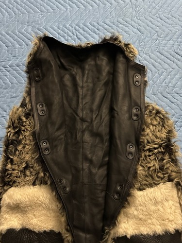 Coach Shearling Sheepskin Lamb Fur Vest Black Leather Size M. (73) - Picture 7 of 22